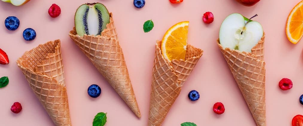 natural fruits in every cone of frost